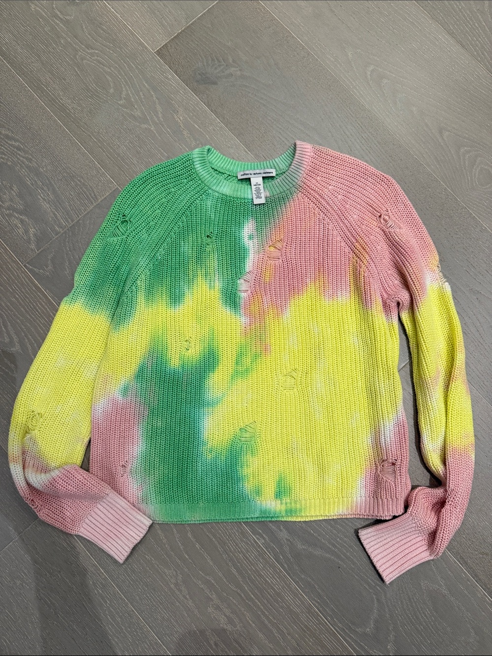 Autumn Cashmere cotton Multicolor Tie-Dye Knit Sweater